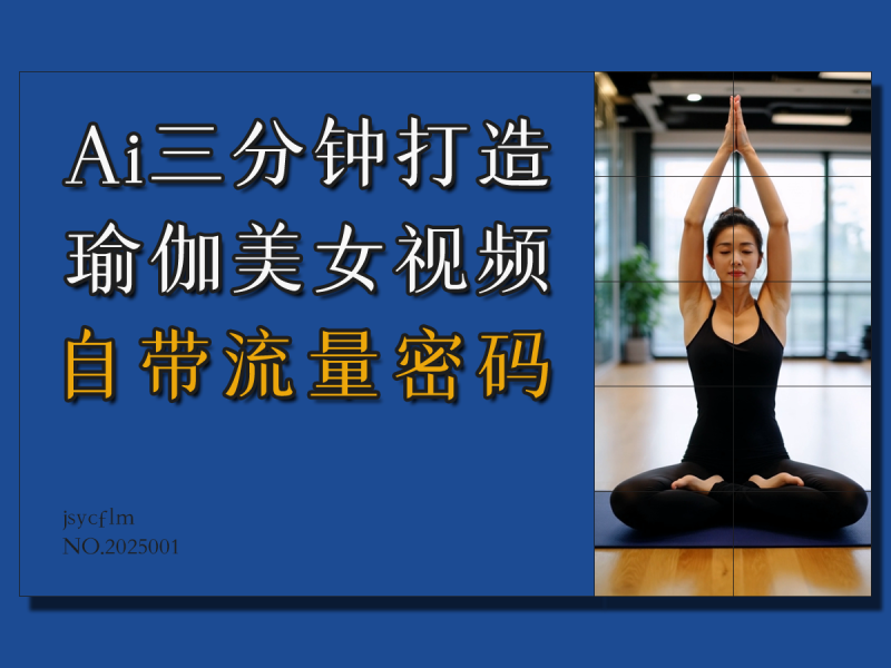 AI三分钟打造瑜伽美女,自带流量密码-表哥项目库